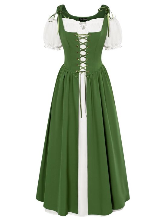 Scarlet Darkness Dresses & Skirts - Scarlet Darkness Renaissance Costume Women Peasant Medieval Dress Short Sleeve
